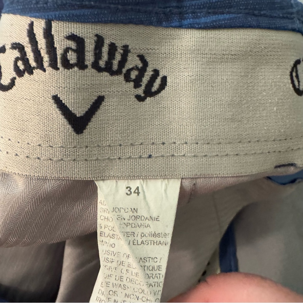 Mens Callaway Golf Shorts‎ Size 34 Blue Stripe 9" Inseam - Picture 5 of 7